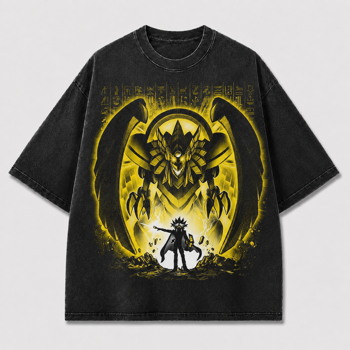 Oversized Mythical Beast Graphic Tee – Glow Print Streetwear Top
