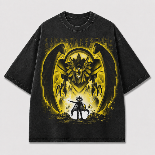 Oversized Mythical Beast Graphic Tee – Glow Print Streetwear Top