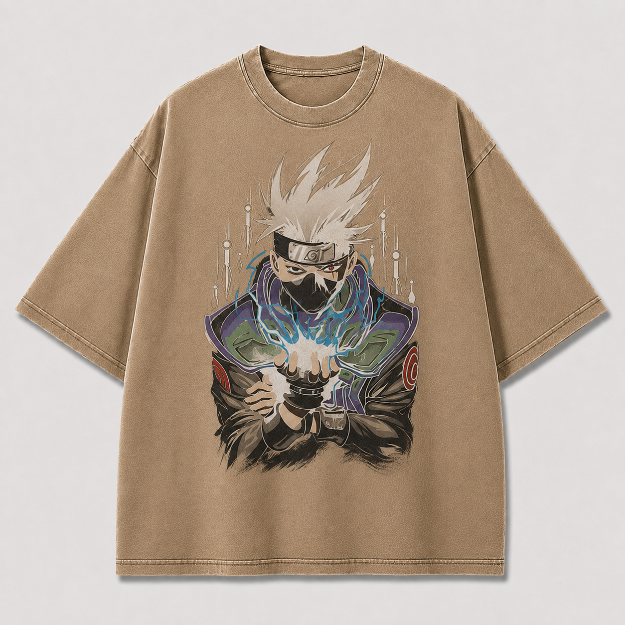 Oversized Streetwear Graphic Tee – Electric Palm Portrait Print