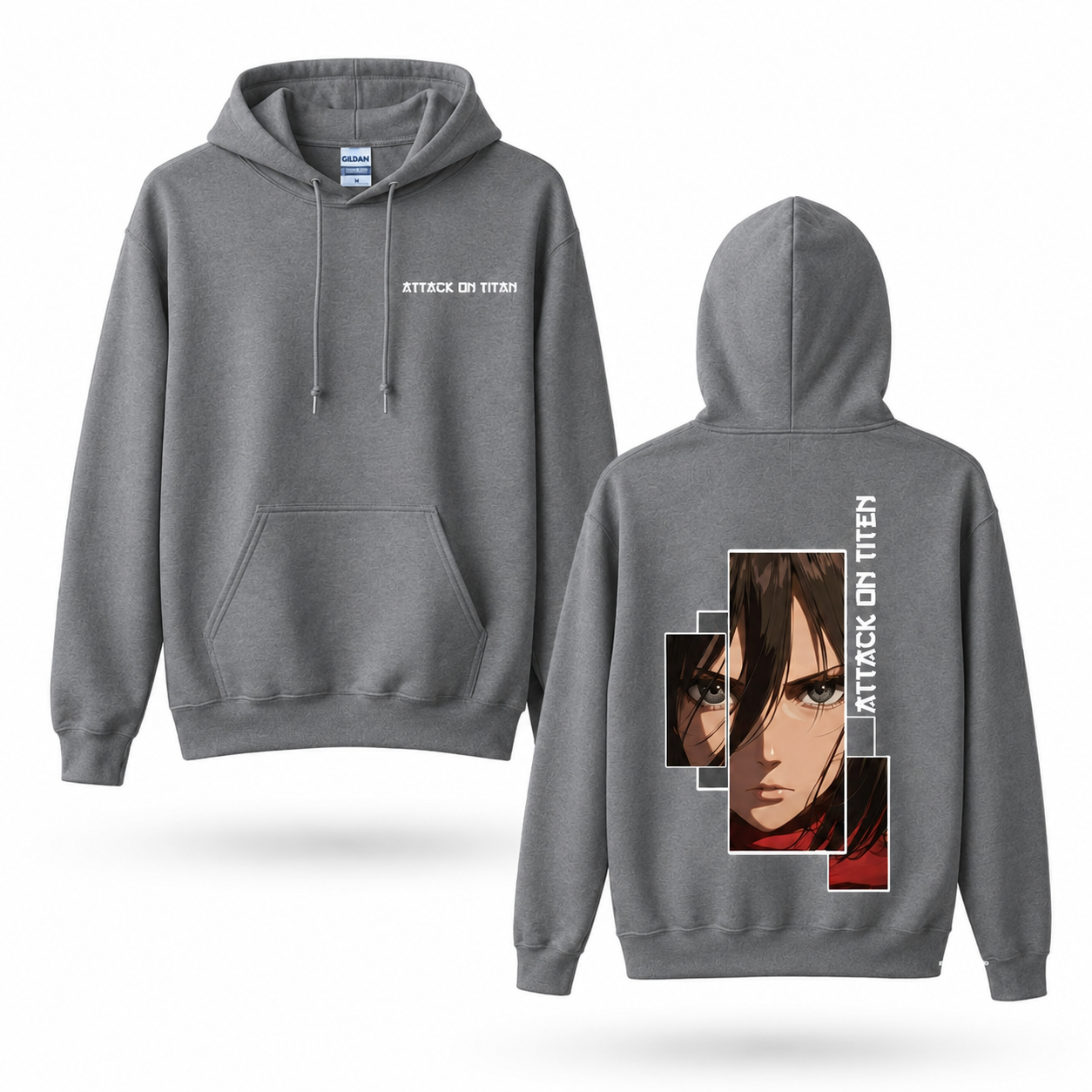 Red Scarf Female Warrior Fragmented Portrait Hoodie