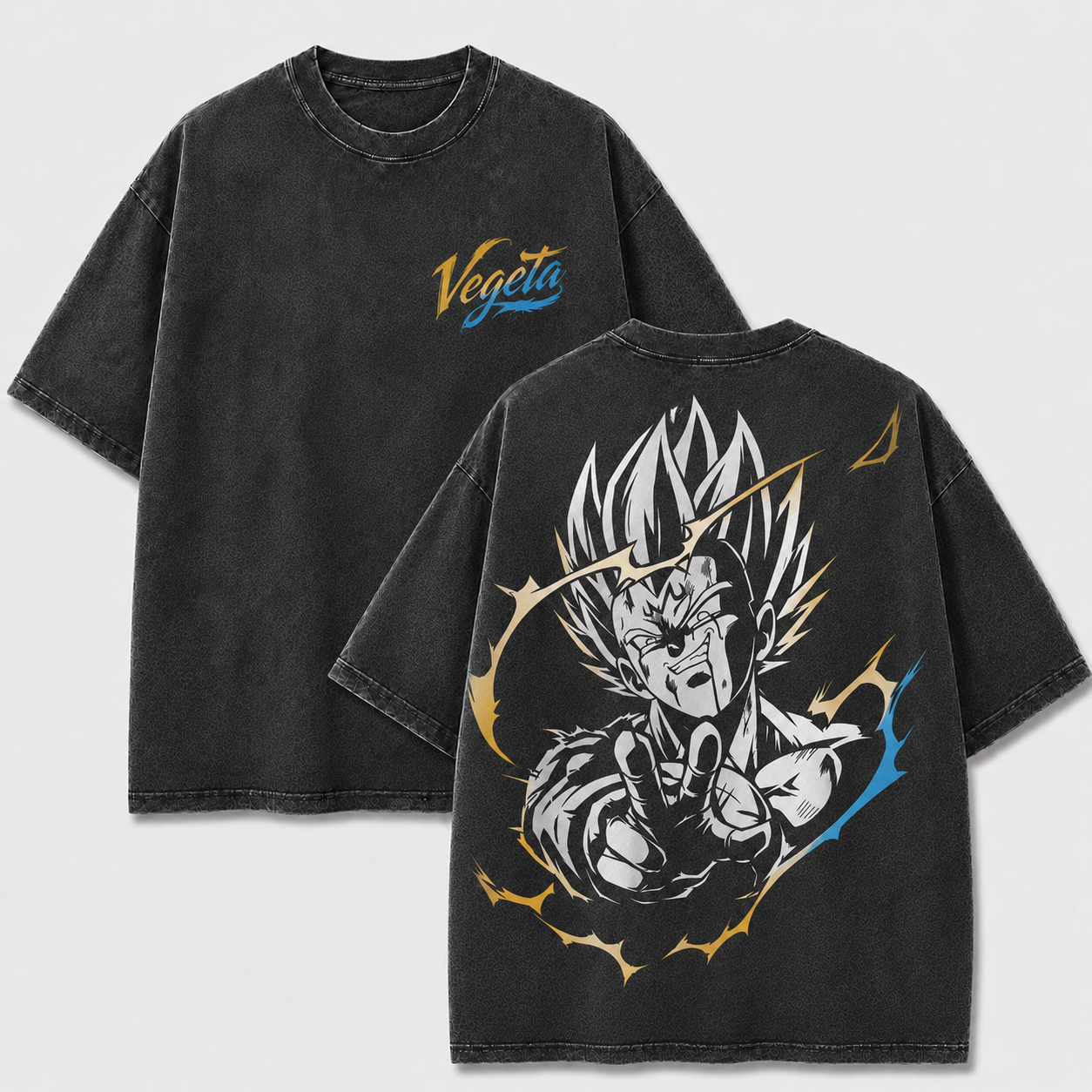 Vegeta Final Warning Vintage Washed Anime T-Shirt