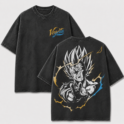 Vegeta Final Warning Vintage Washed Anime T-Shirt
