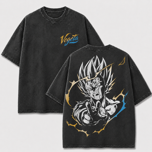 Vegeta Final Warning Vintage Washed Anime T-Shirt