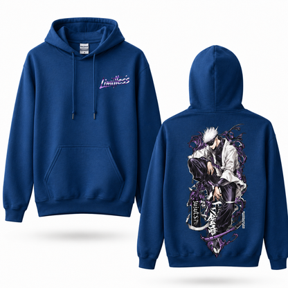 Oversized Streetwear Graphic Hoodie – Purple Smoke Crouching Figure Print