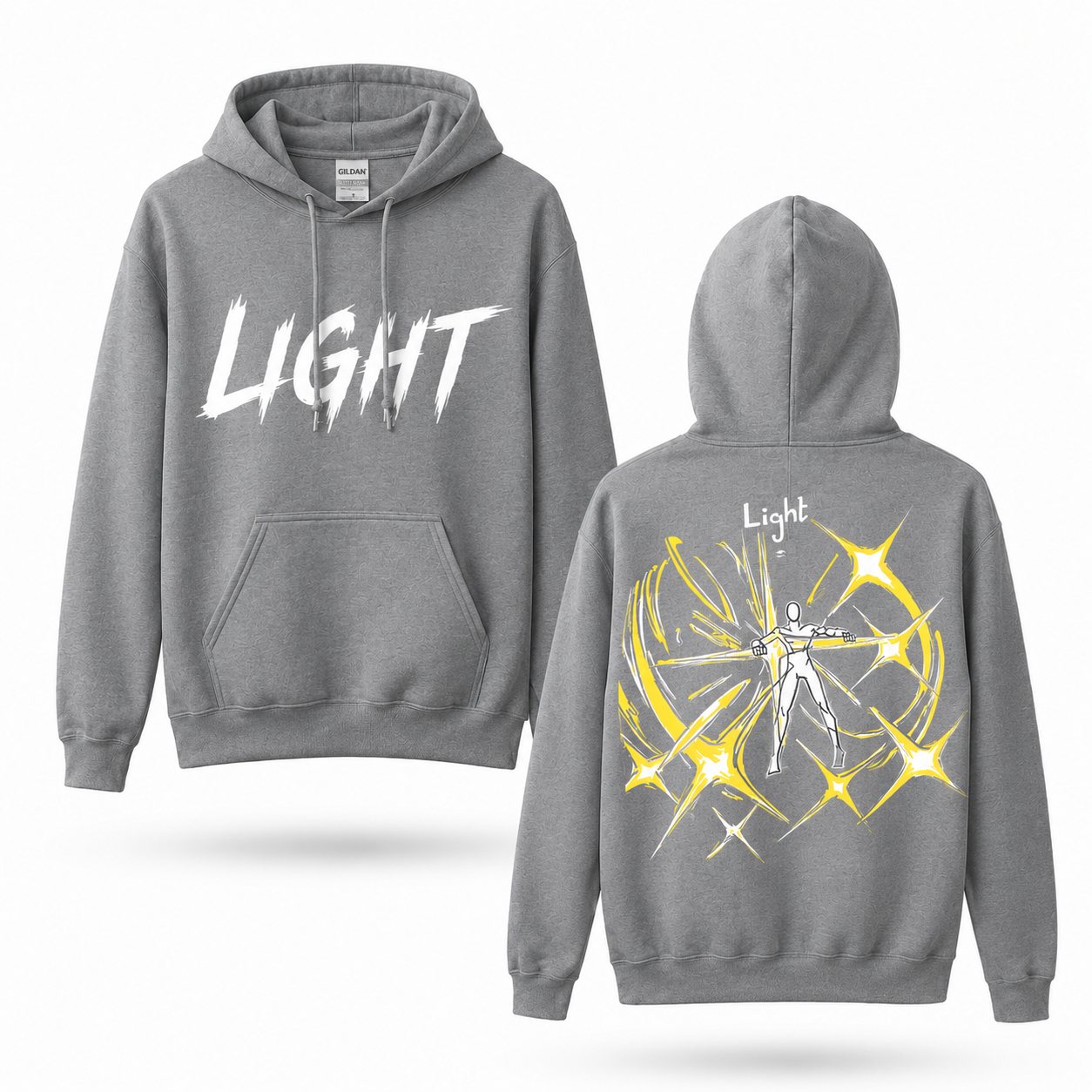 Oversized Streetwear Graphic Hoodie – Radiant Burst Silhouette Print