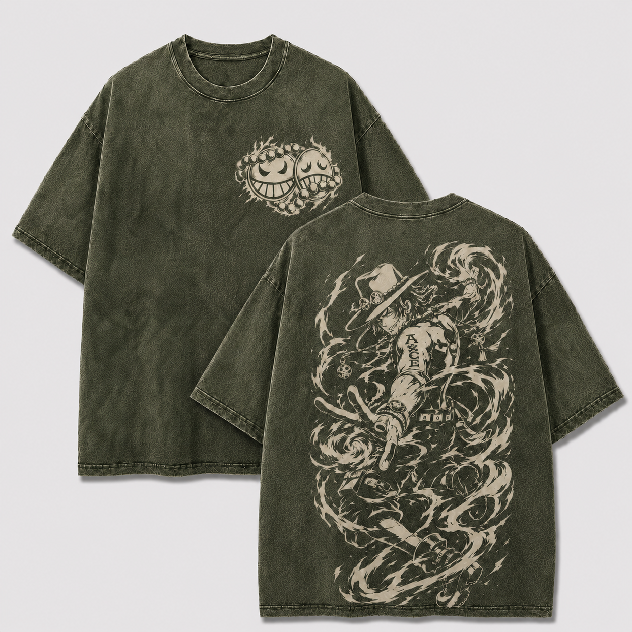 Oversized Streetwear Graphic Tee – Monochrome Swirl Line Art Print