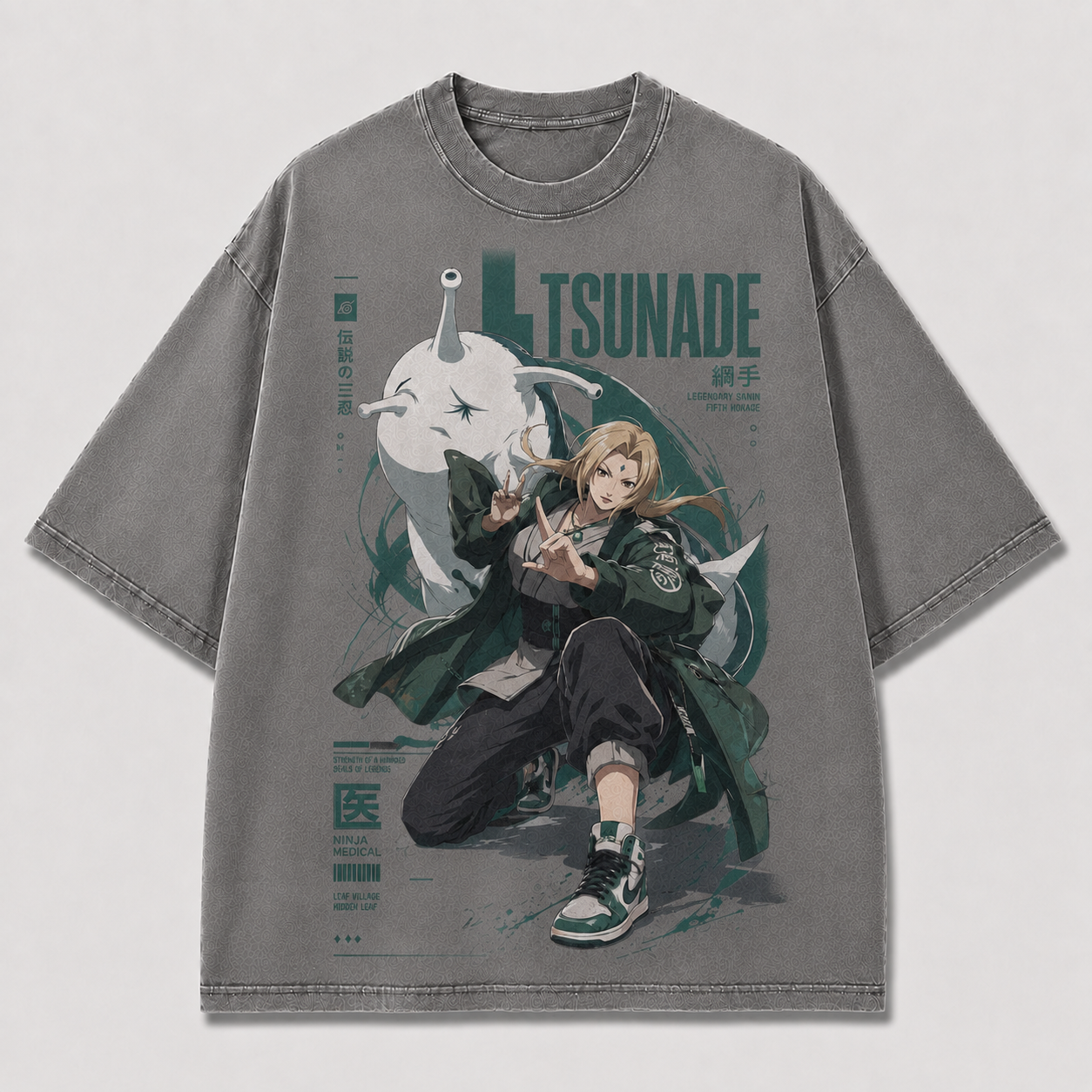 Oversized Streetwear Graphic Tee – Tech Infographic Character Print
