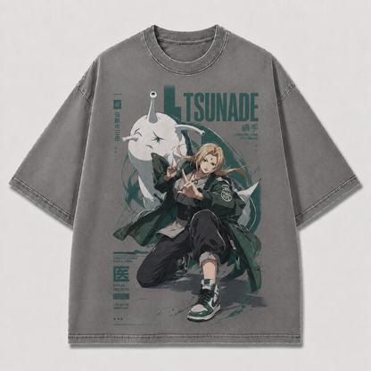 Oversized Streetwear Graphic Tee – Tech Infographic Character Print