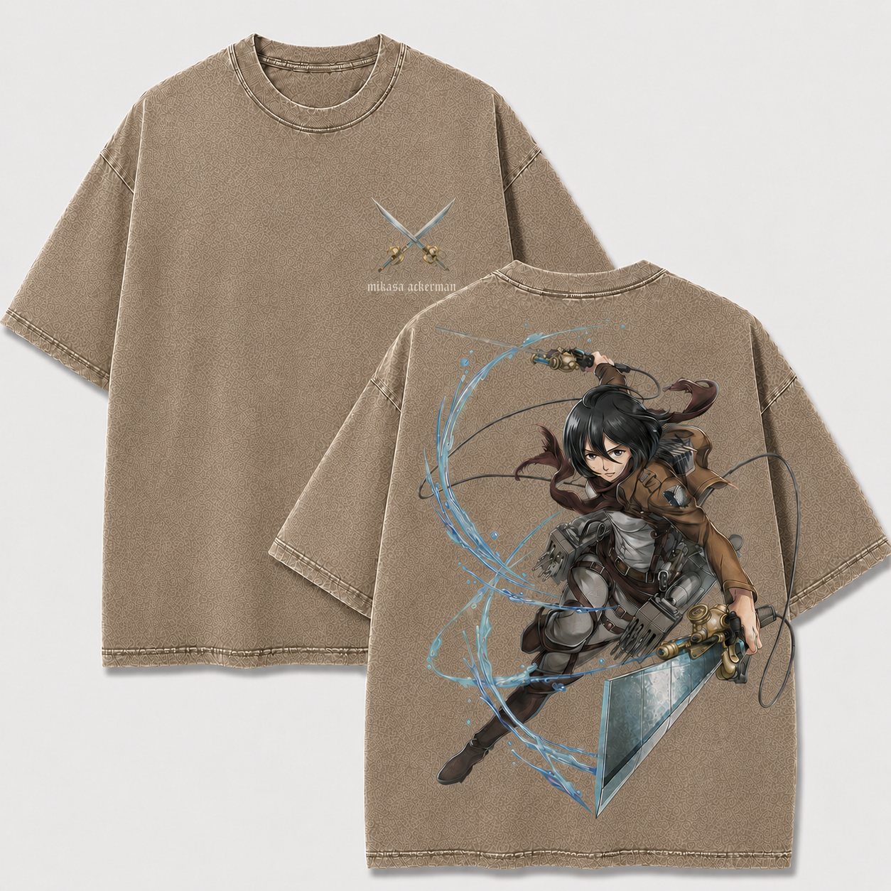 Aerial Dual Blade Scout Warrior Vintage Washed Graphic Tee