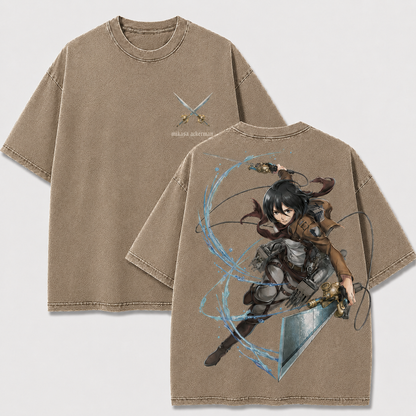 Aerial Dual Blade Scout Warrior Vintage Washed Graphic Tee