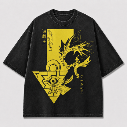 Oversized Silhouette Graphic Tee – Ancient Eye Symbol Print Top