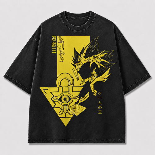 Oversized Silhouette Graphic Tee – Ancient Eye Symbol Print Top