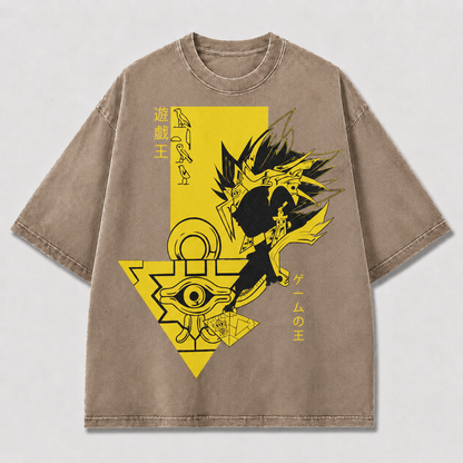 Oversized Silhouette Graphic Tee – Ancient Eye Symbol Print Top