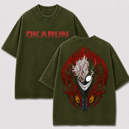 Oversized Streetwear Graphic Tee – Flaming Grin Skull Print