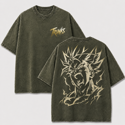 Trunks Super Saiyan Rage Vintage Washed Anime T-Shirt