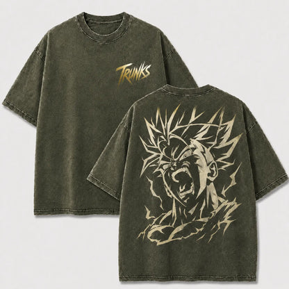 Trunks Super Saiyan Rage Vintage Washed Anime T-Shirt