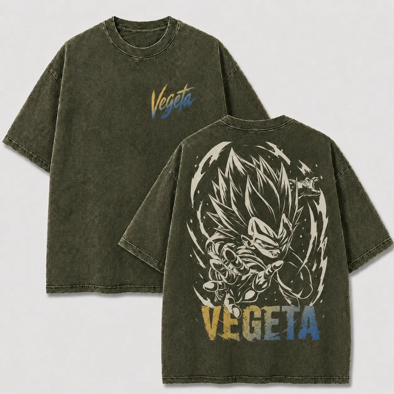 Super Saiyan Blue Vegeta Washed Tee – Dragon Ball Super Anime Shirt