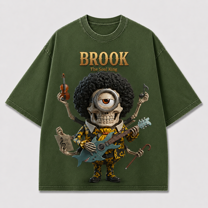 Oversized Streetwear Graphic Tee – Multi-Arm Musician Character Print