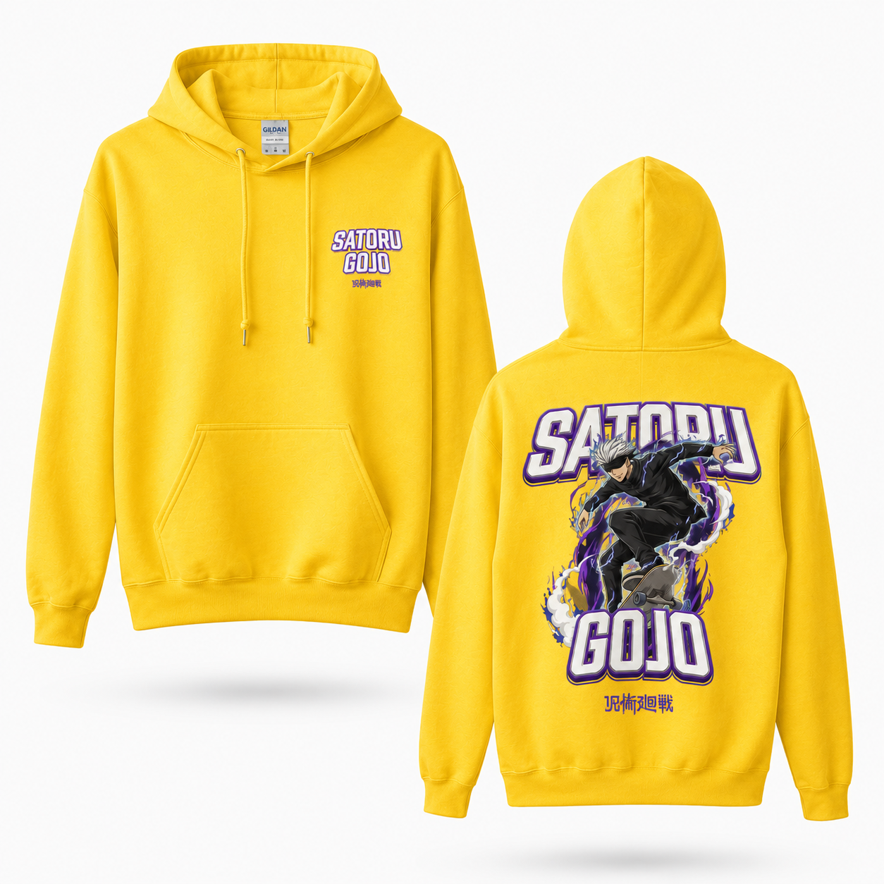 Oversized Streetwear Graphic Hoodie – Skateboarding Lightning Figure Print