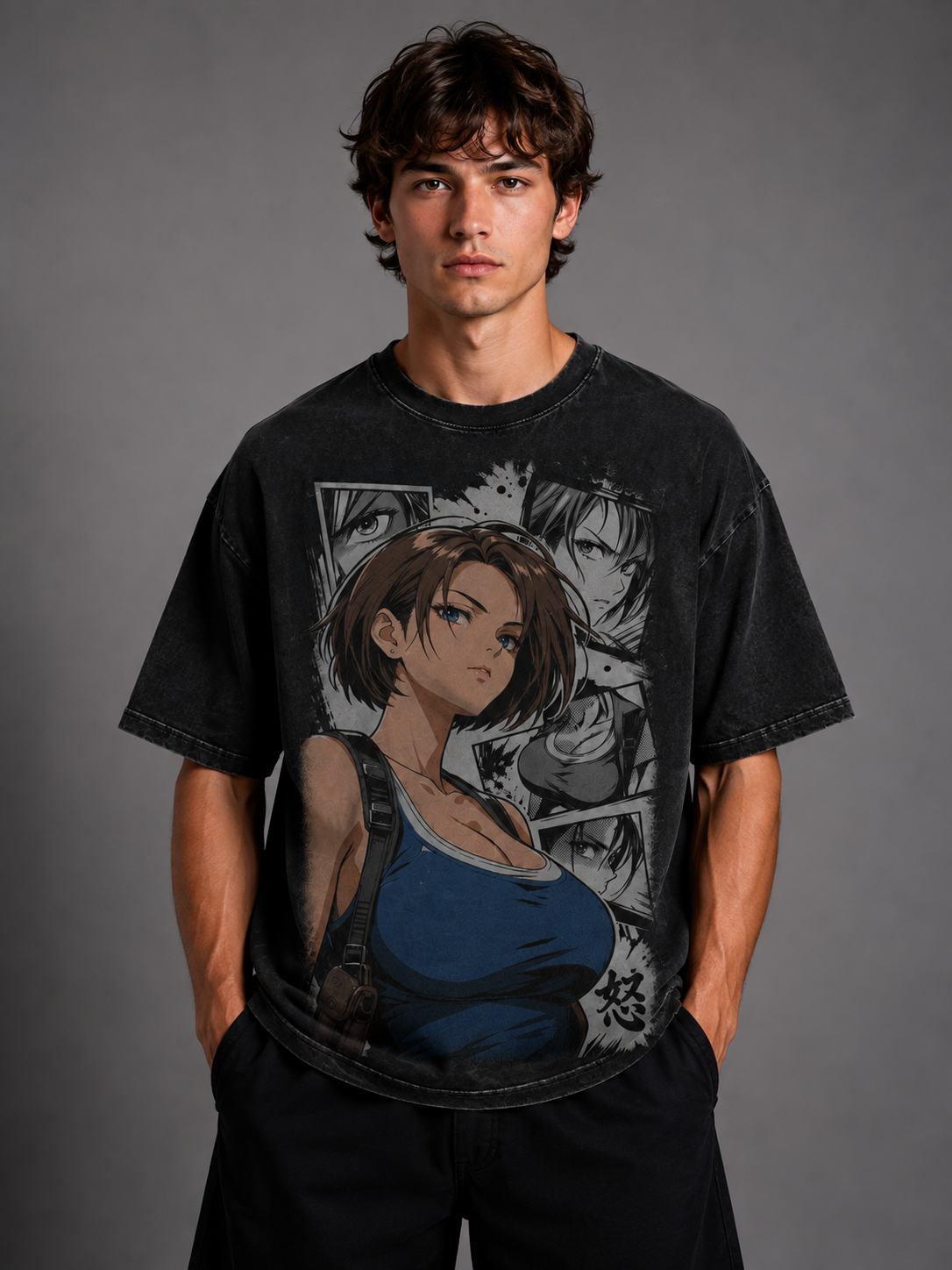 Oversized Graphic Print T-Shirt – Survivor Waifu Streetwear Tee
