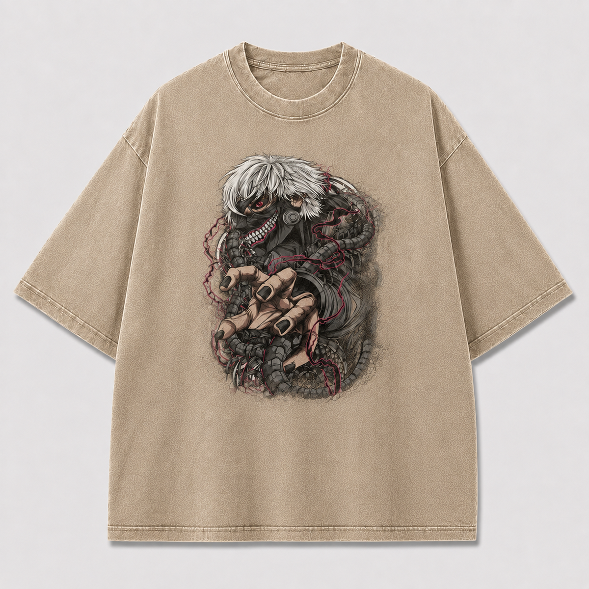 Oversized Masked Antihero Tentacle Graphic Tee – Dark Horror Streetwear Shirt