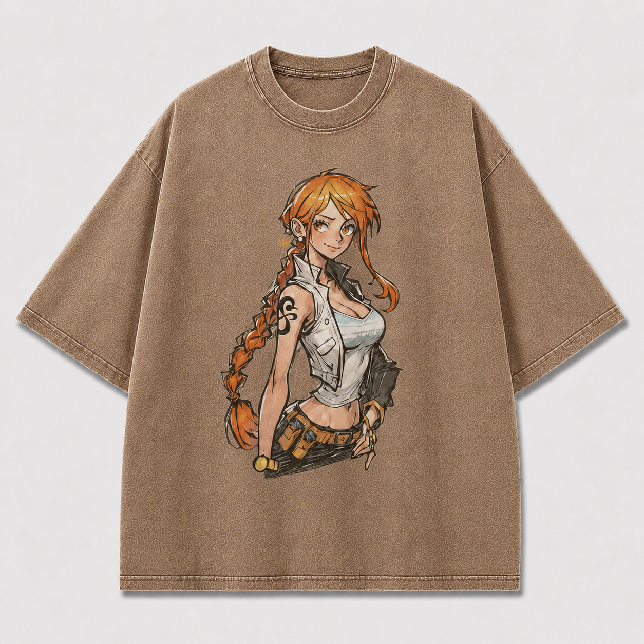 Oversized Streetwear Graphic Tee – Braided Hair Side Portrait Print