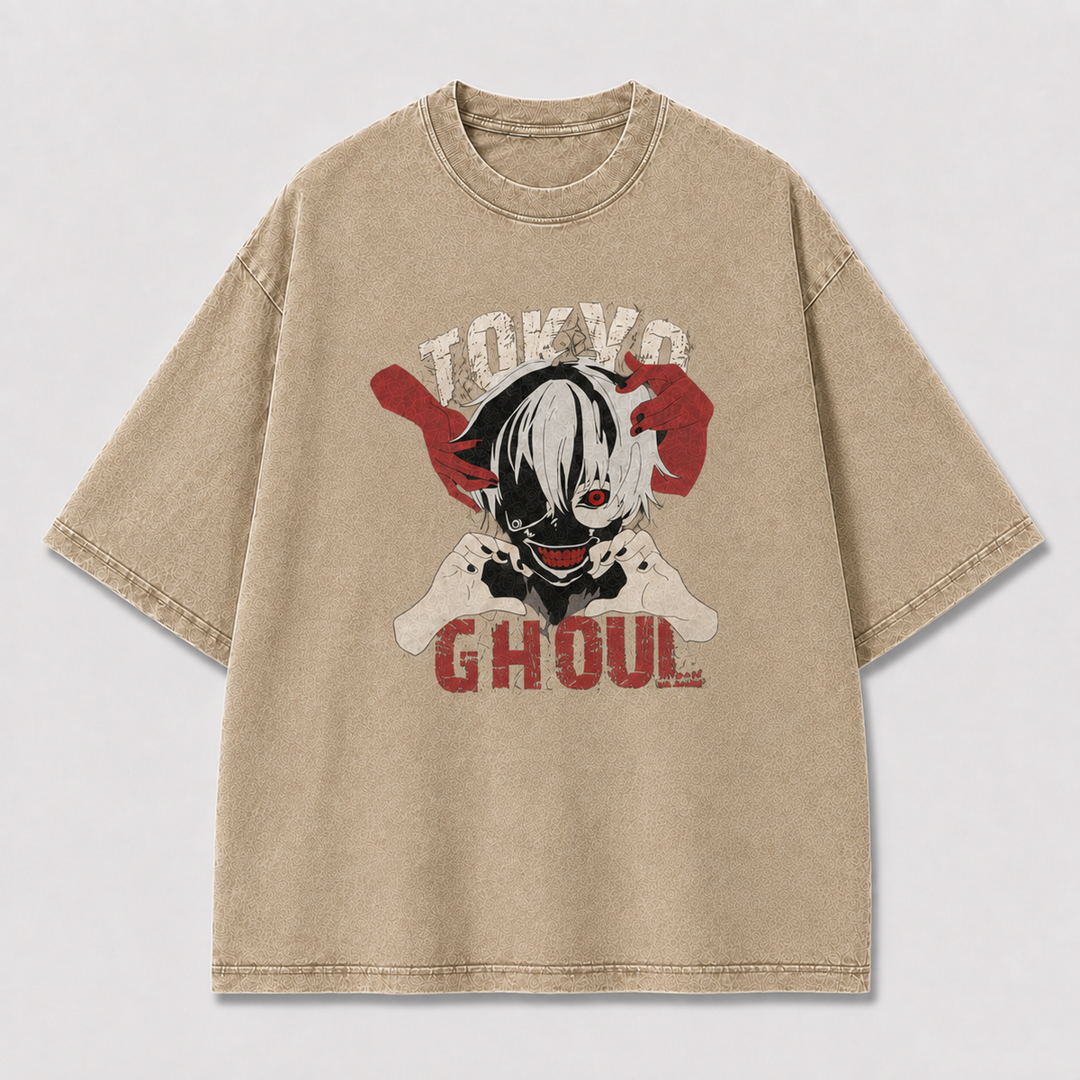 Oversized Grinning Antihero Framed Hands Graphic Tee – Dark Streetwear Shirt