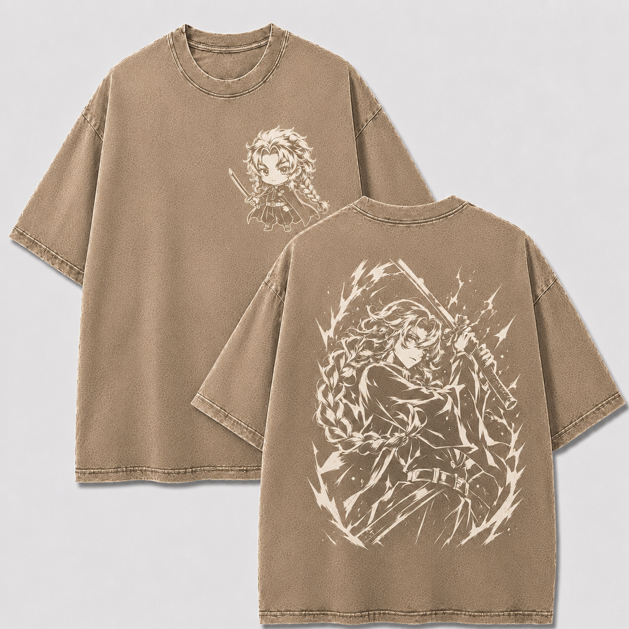 Braided Thunder Swordsman Vintage Washed Graphic Tee