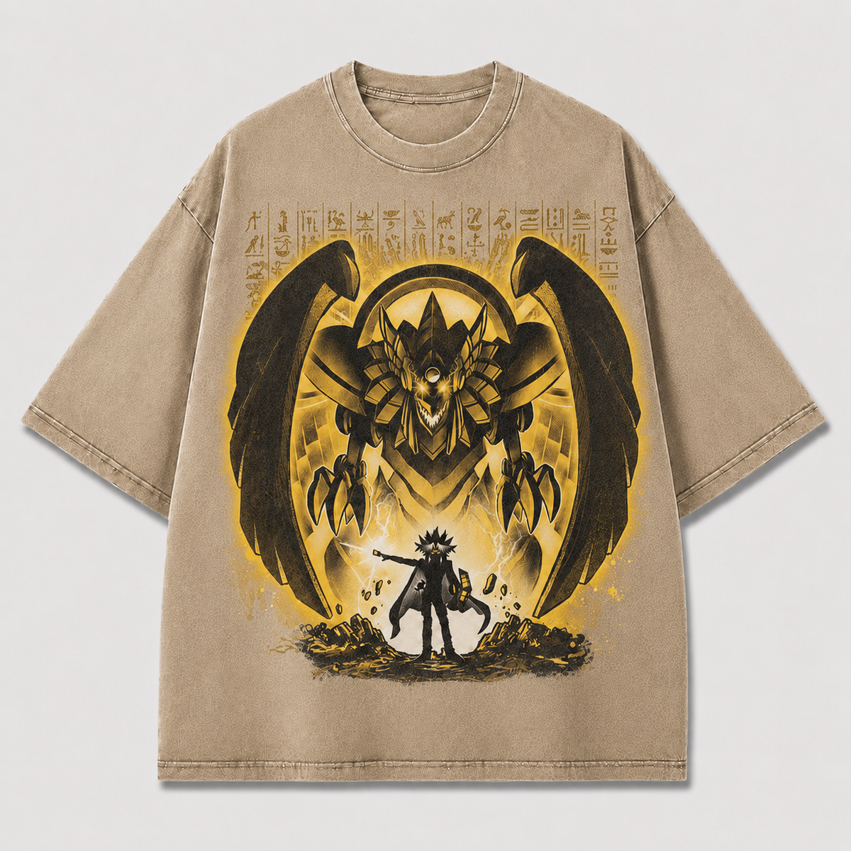 Oversized Mythical Beast Graphic Tee – Glow Print Streetwear Top