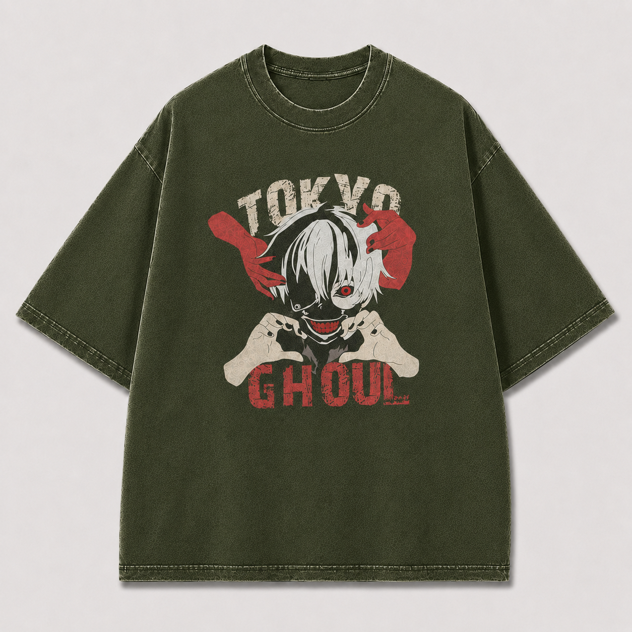 Oversized Grinning Antihero Framed Hands Graphic Tee – Dark Streetwear Shirt