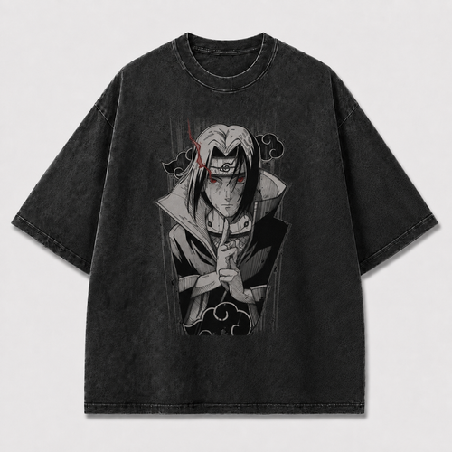 Oversized Streetwear Graphic Tee – Red Eye Cloud Cloak Print