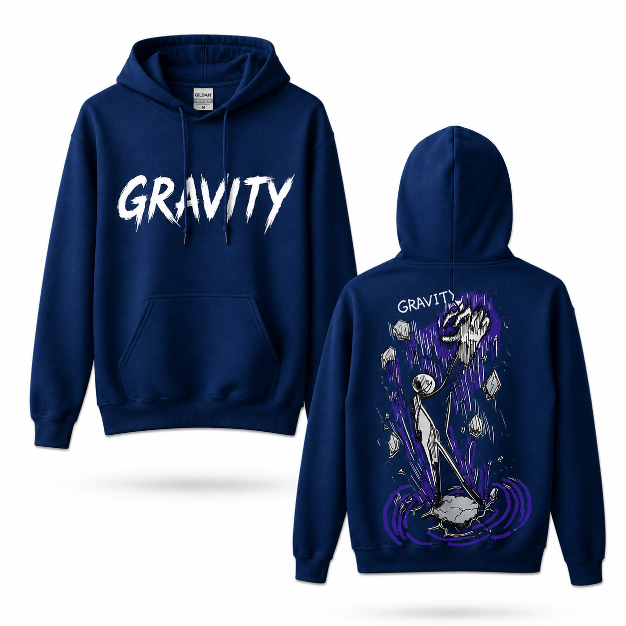 Oversized Streetwear Graphic Hoodie – Falling Fragments Sketch Print