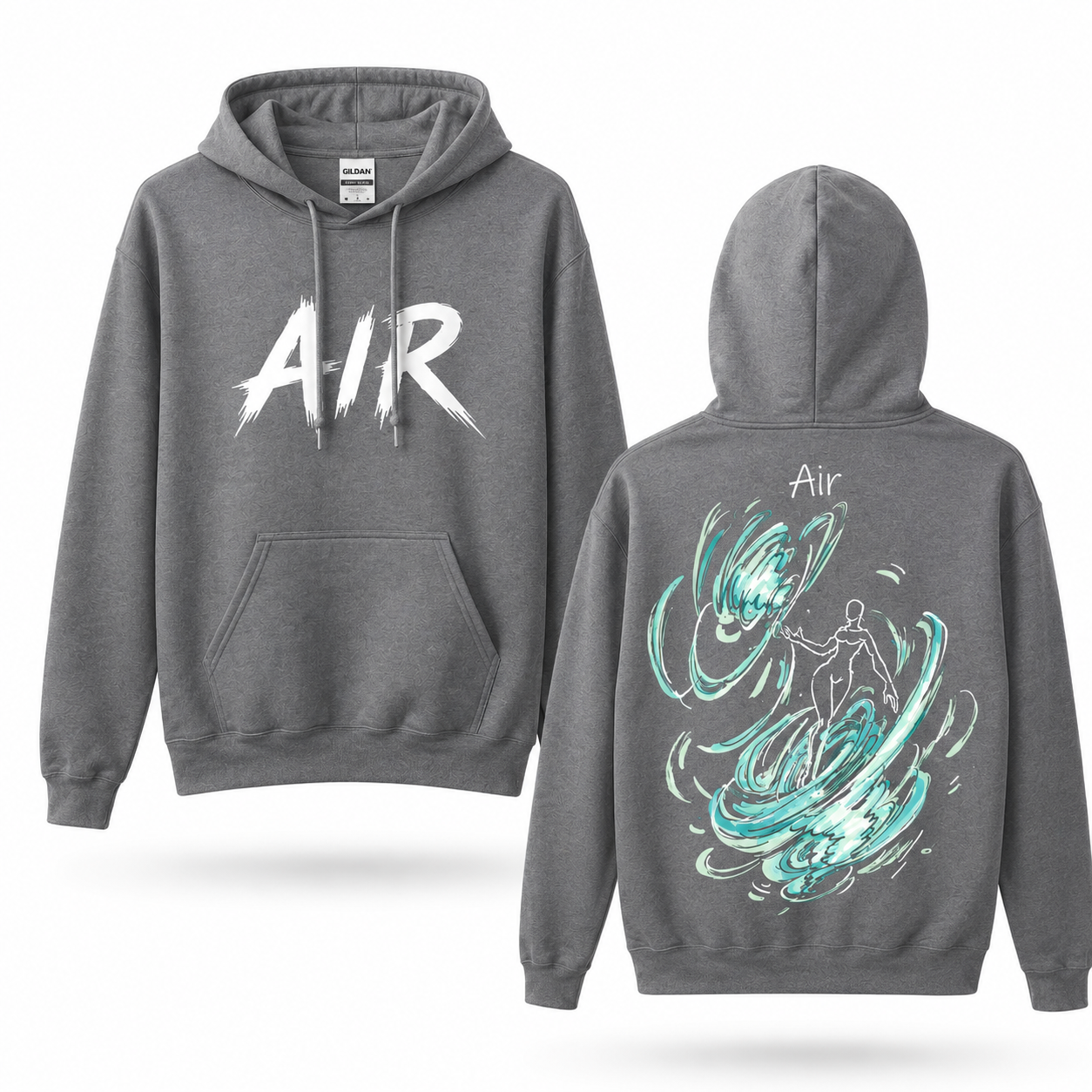 Oversized Streetwear Graphic Hoodie – Swirling Vortex Figure Print