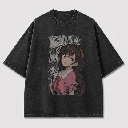 Oversized Graphic Print T-Shirt – Ponytail Waifu Streetwear Tee