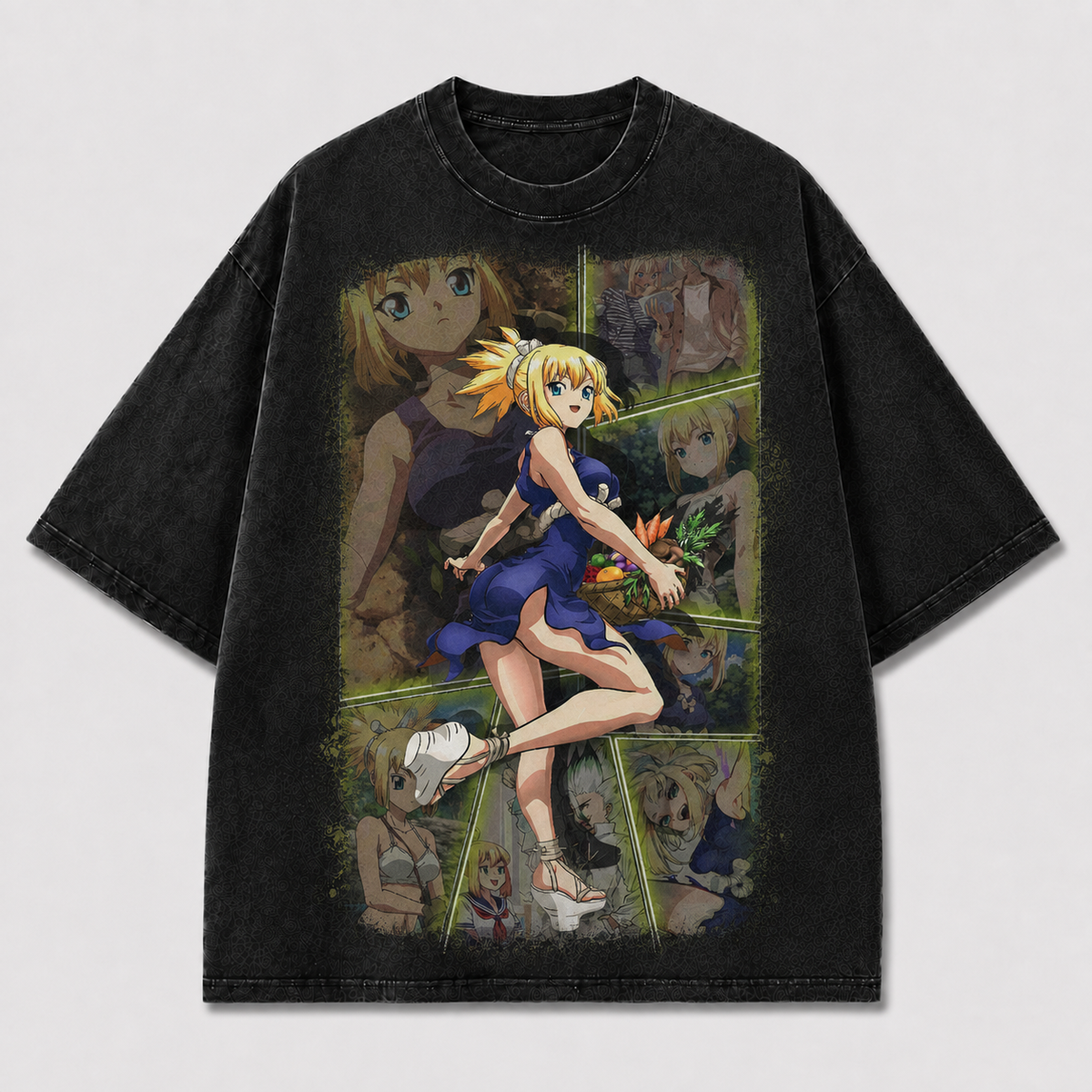 Oversized Panel Collage Portrait Graphic Tee – Print Top