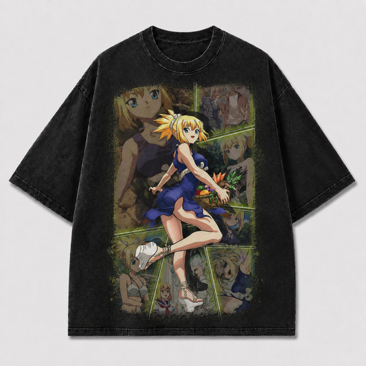 Oversized Panel Collage Portrait Graphic Tee – Print Top