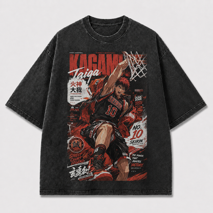 Oversized Slam Dunk Magazine Graphic Tee – Sports Cover Print Top
