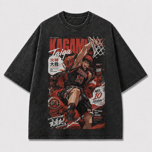 Oversized Slam Dunk Magazine Graphic Tee – Sports Cover Print Top