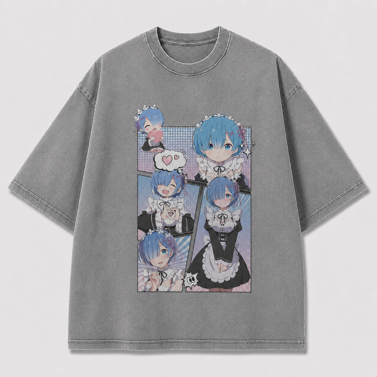 Oversized Graphic Print T-Shirt – Maid Waifu Streetwear Tee