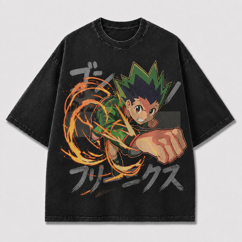 Oversized Blazing Punch Graphic Tee – Action Print Top