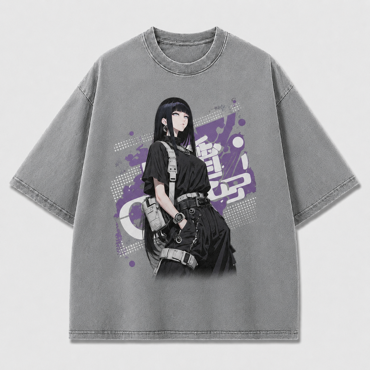 Oversized Graphic Print T-Shirt – Tactical Waifu Streetwear Tee