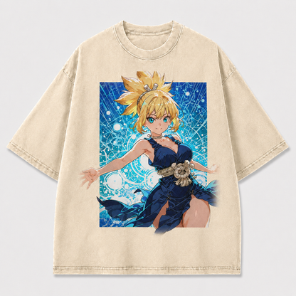 Magic Circle Spellcaster Girl Graphic Print Oversized Tee