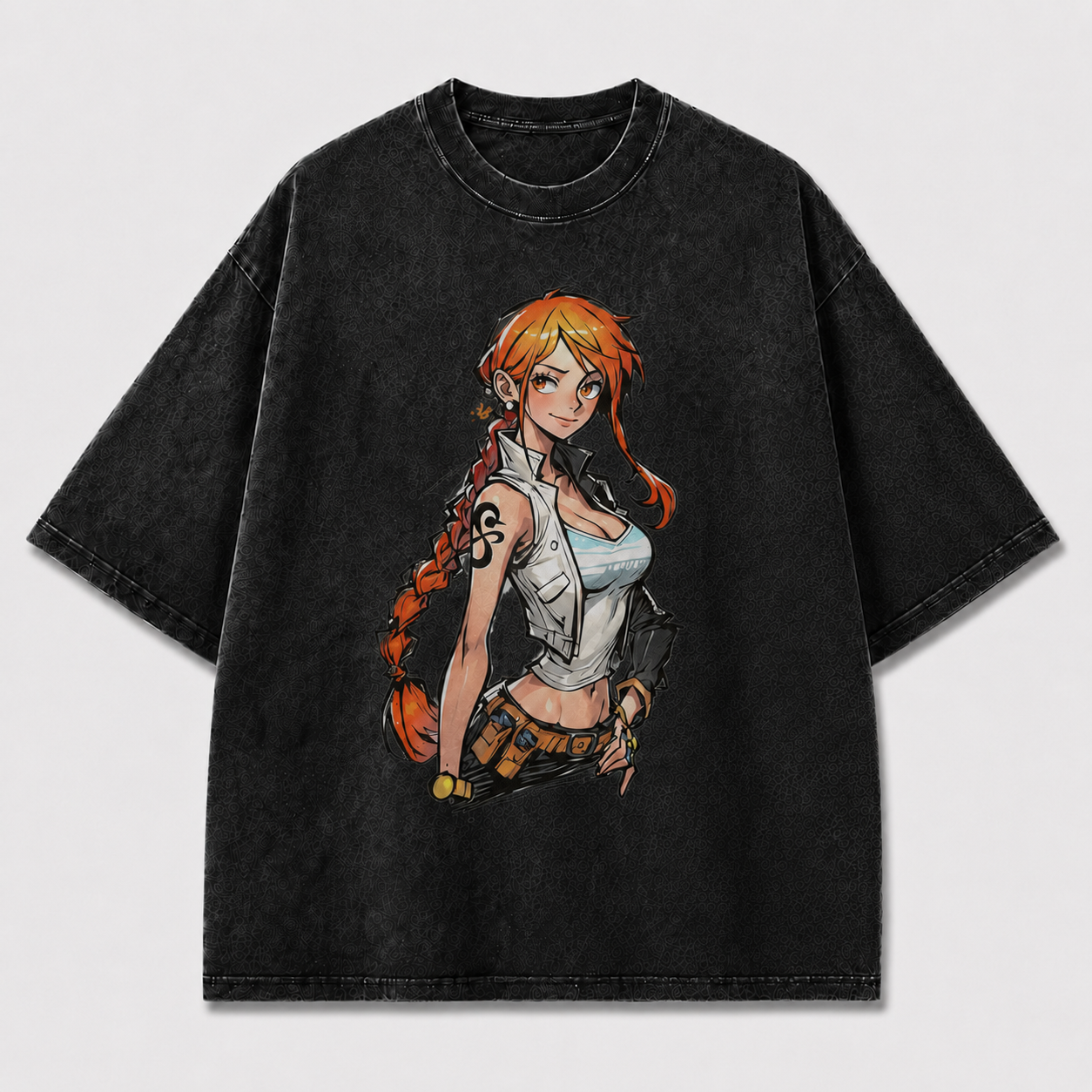 Oversized Streetwear Graphic Tee – Braided Hair Side Portrait Print