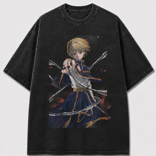 Oversized Chain Warrior Graphic Tee – Sketch Print Top