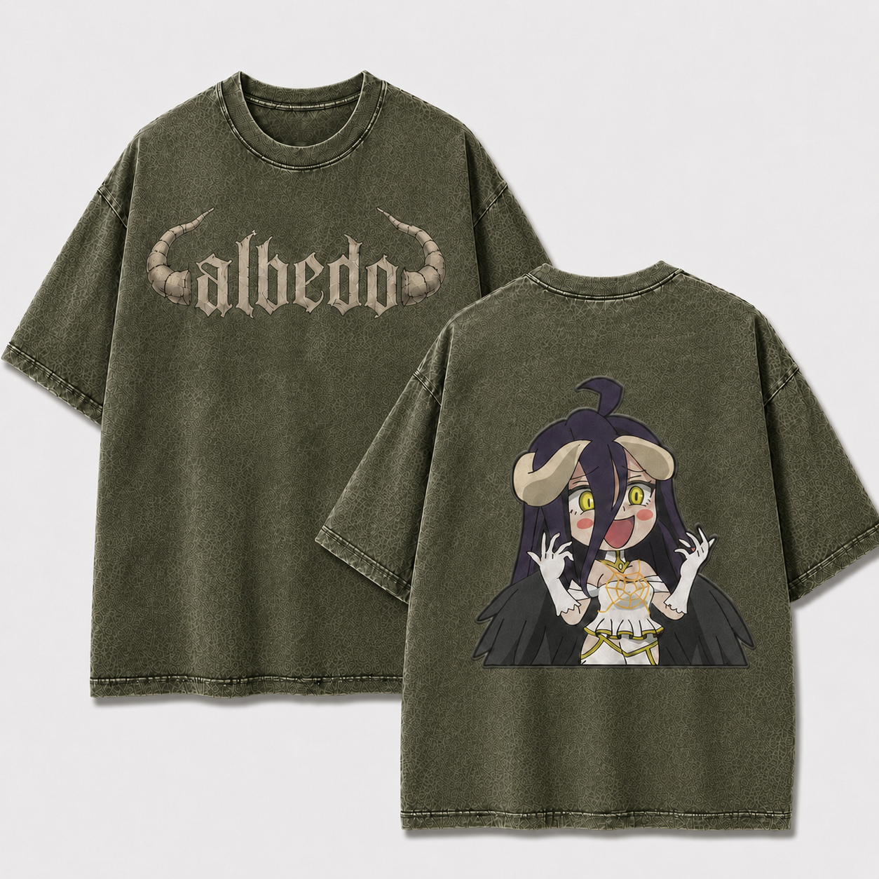 Chibi Horned Winged Guardian Vintage Washed Graphic Tee