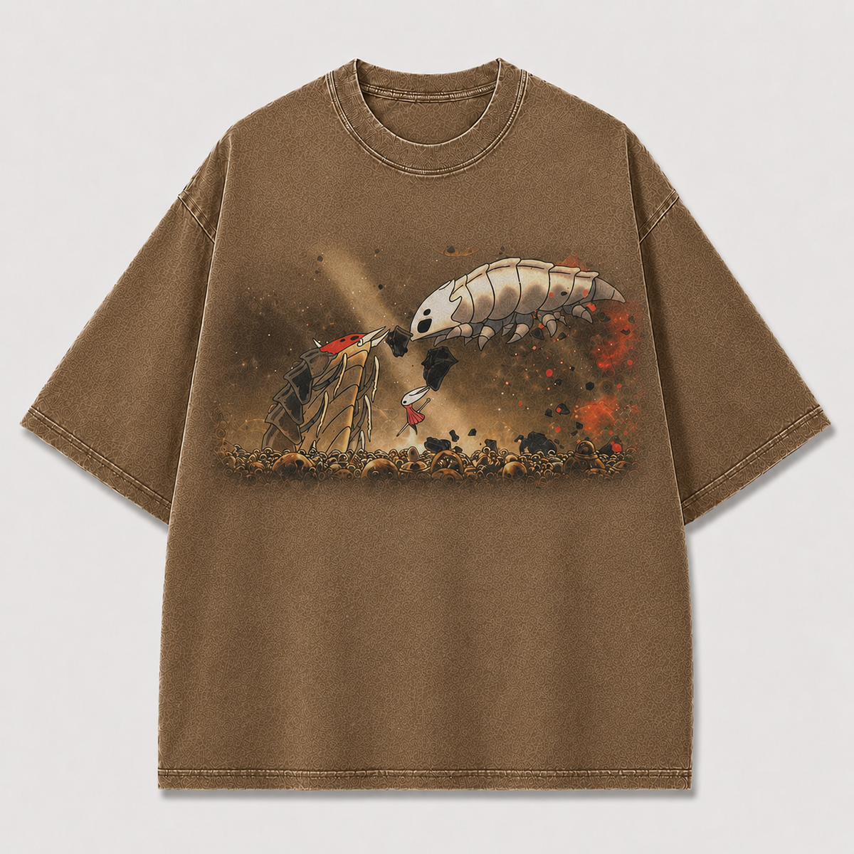 Twin Bug Creatures Landscape Graphic Print Oversized Tee