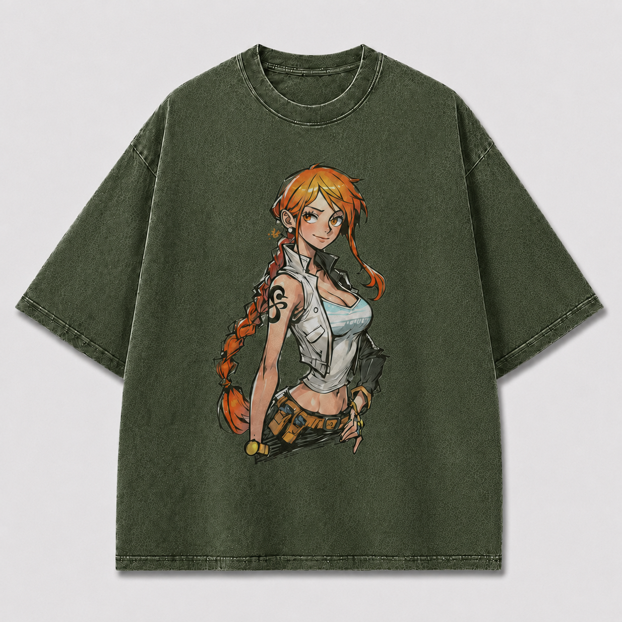 Oversized Streetwear Graphic Tee – Braided Hair Side Portrait Print