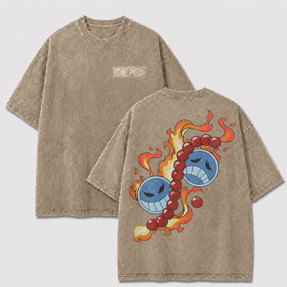 Oversized Streetwear Graphic Tee – Flaming Bead Bracelet Icon Print