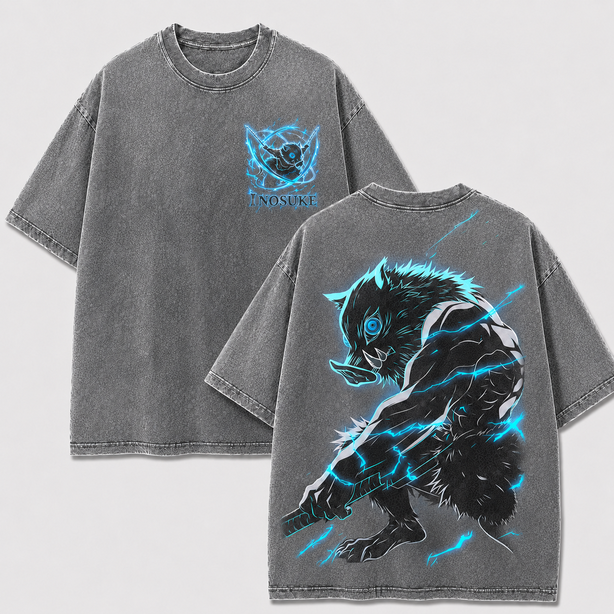 Electric Boar Mask Warrior Vintage Washed Graphic Tee