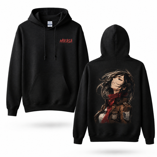 Red Scarf Female Warrior Portrait Graphic Hoodie
